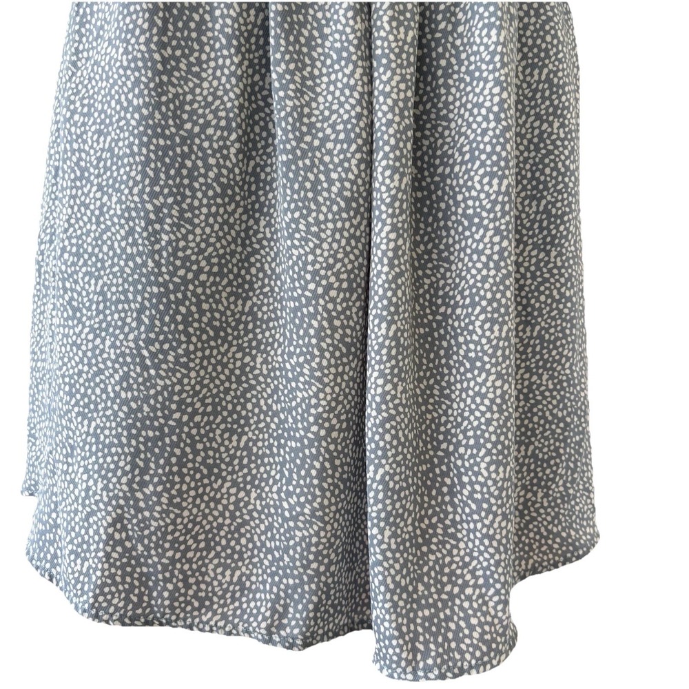 Promesa Smocked Dress Women's M Muted Blue White Dots Flowy Prairie Romantic - Picture 7 of 9